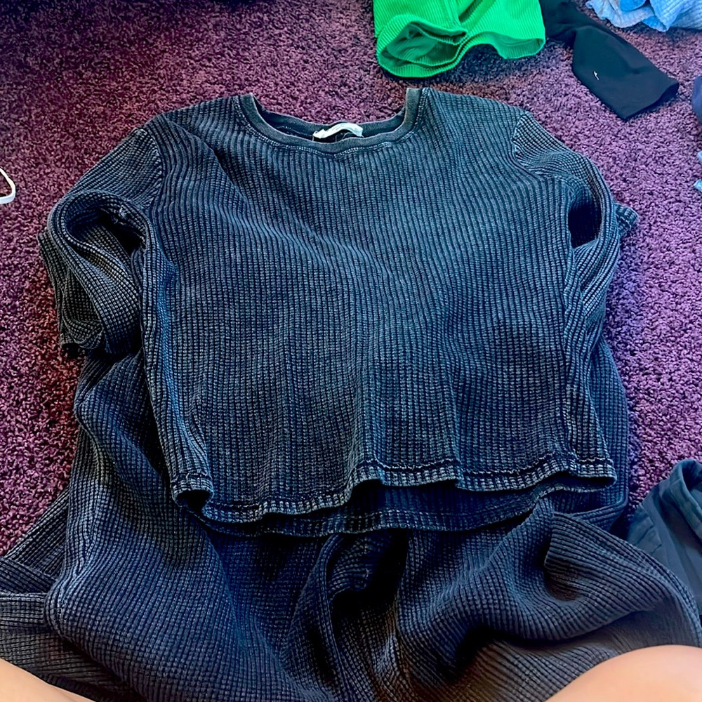 Matching double zero set waffle knit